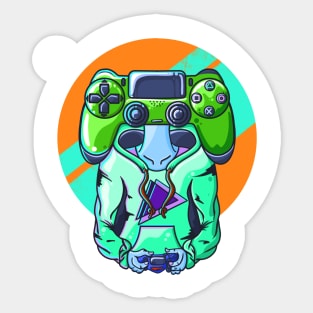 Gamer Head Green Sticker